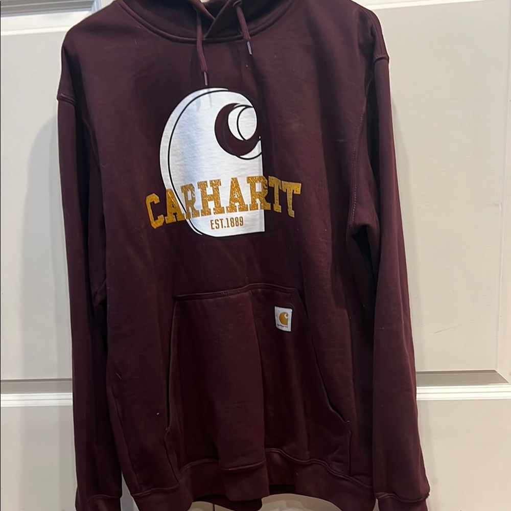 Carhartt Men's Maroon Hoodie Sweater
